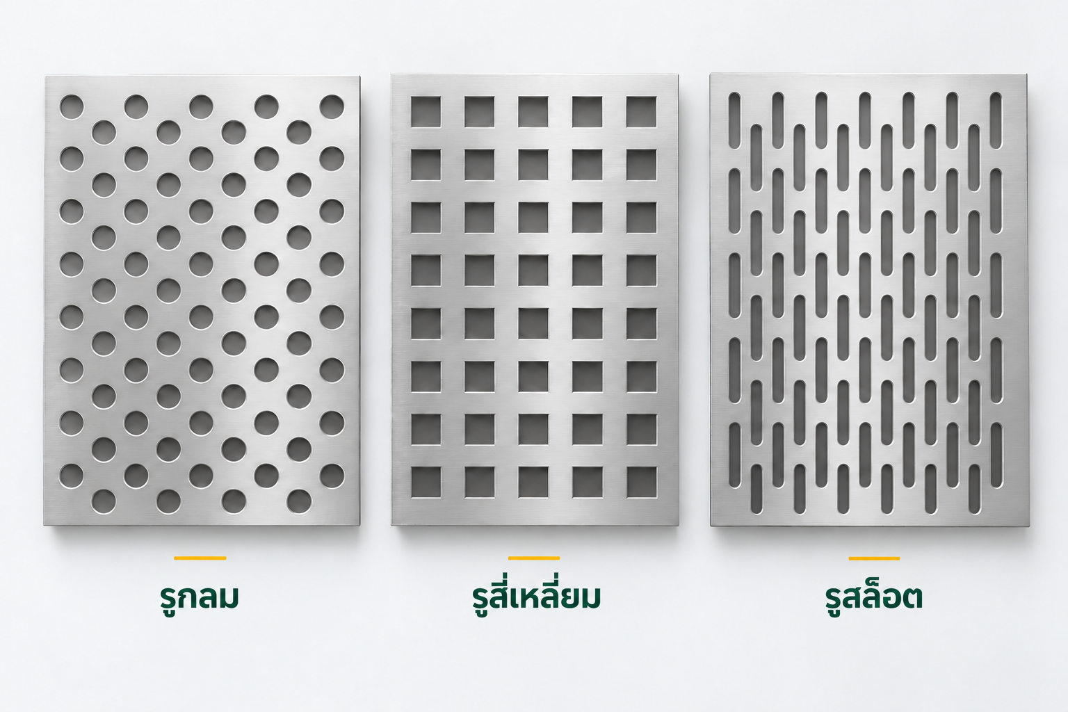 เปรียบเทียบรูกลม รูสี่เหลี่ยม และรูสล็อตแบบเรียงสลับ